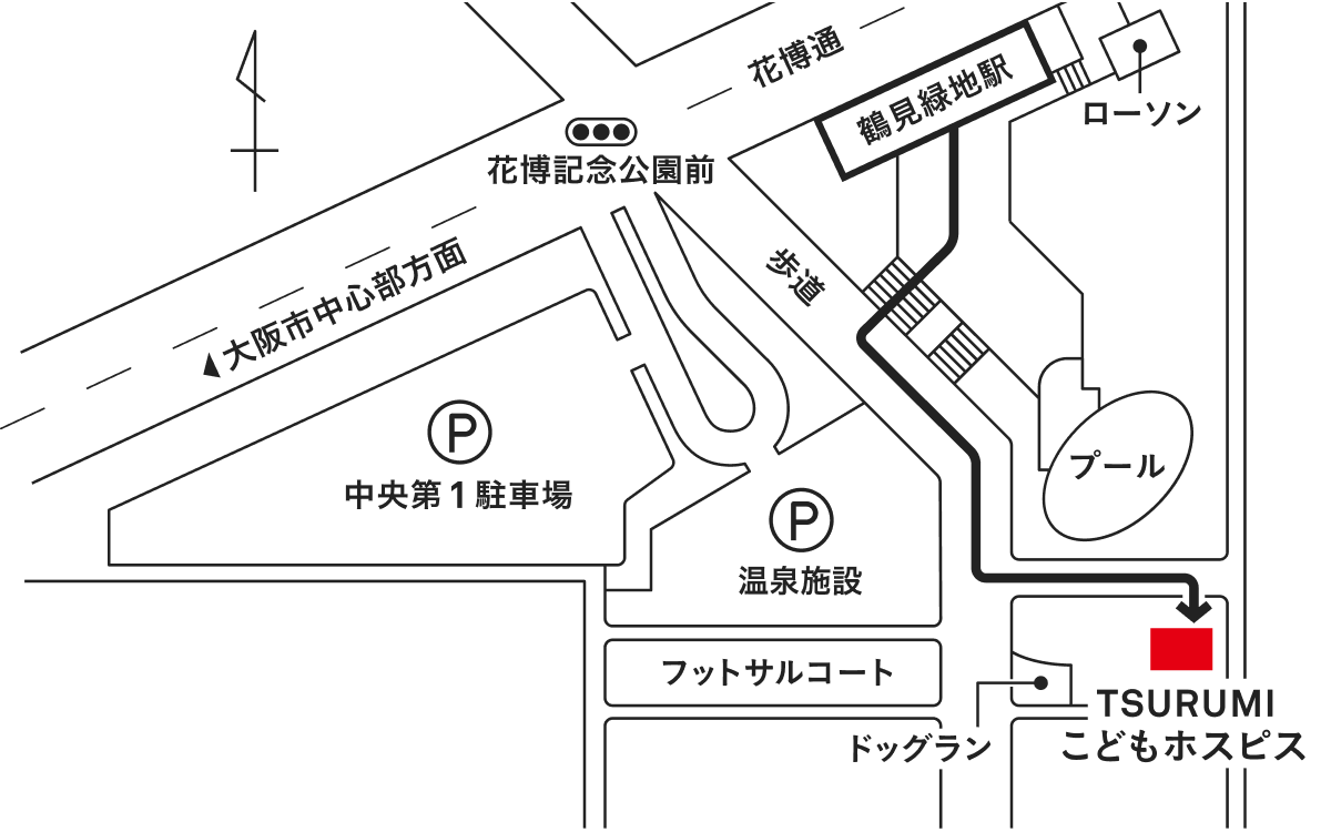 最寄り駅からの行き方の地図